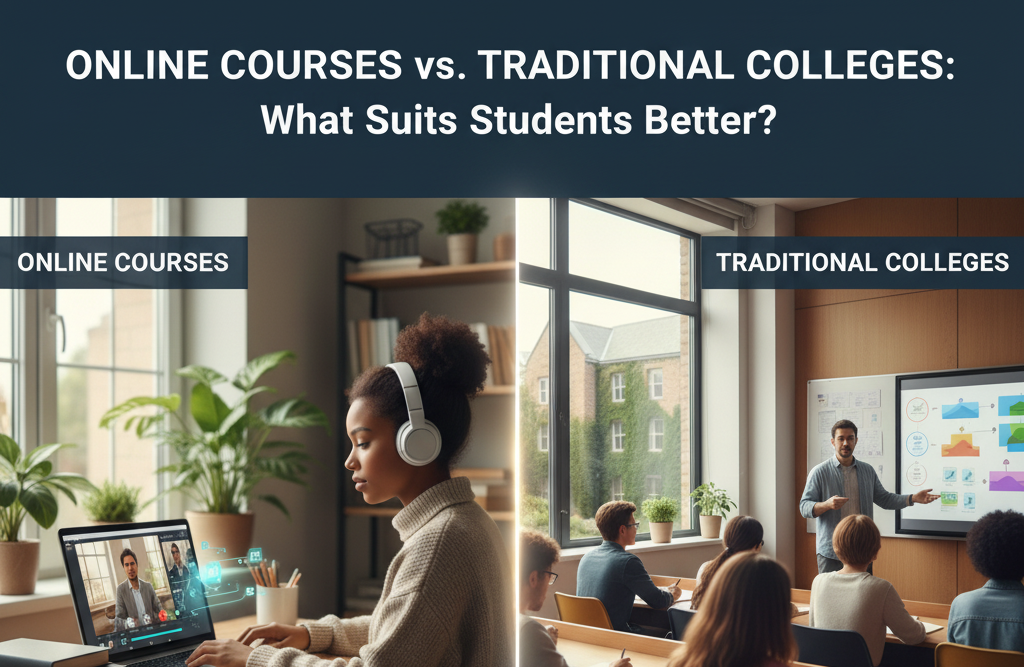 Online Courses vs. Traditional Colleges: What Suits Students Better?