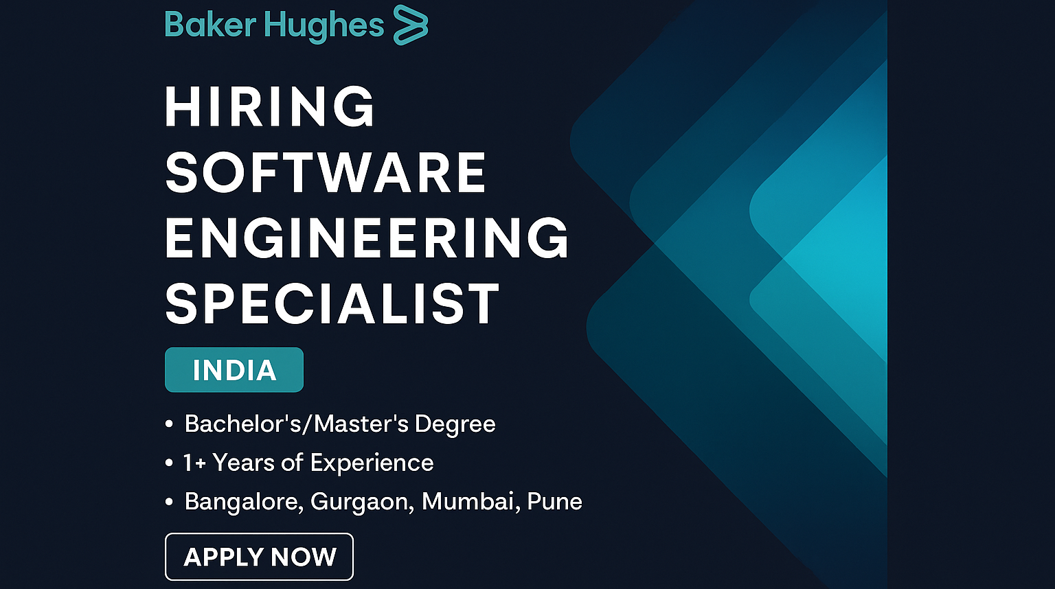 Baker Hughes Software Engineering Specialist Hiring 2025